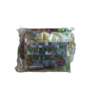 Minecraft Happy Birthday Party Decor Balloons Banner Cupcake Toppers